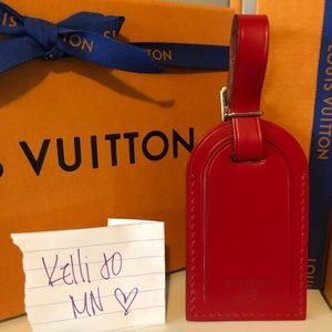 Louis Vuitton large red luggage tag